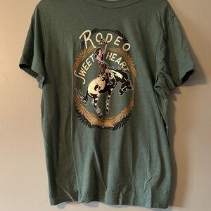 Wrangler Green Graphic T-Shirt Rodeo Sweetheart